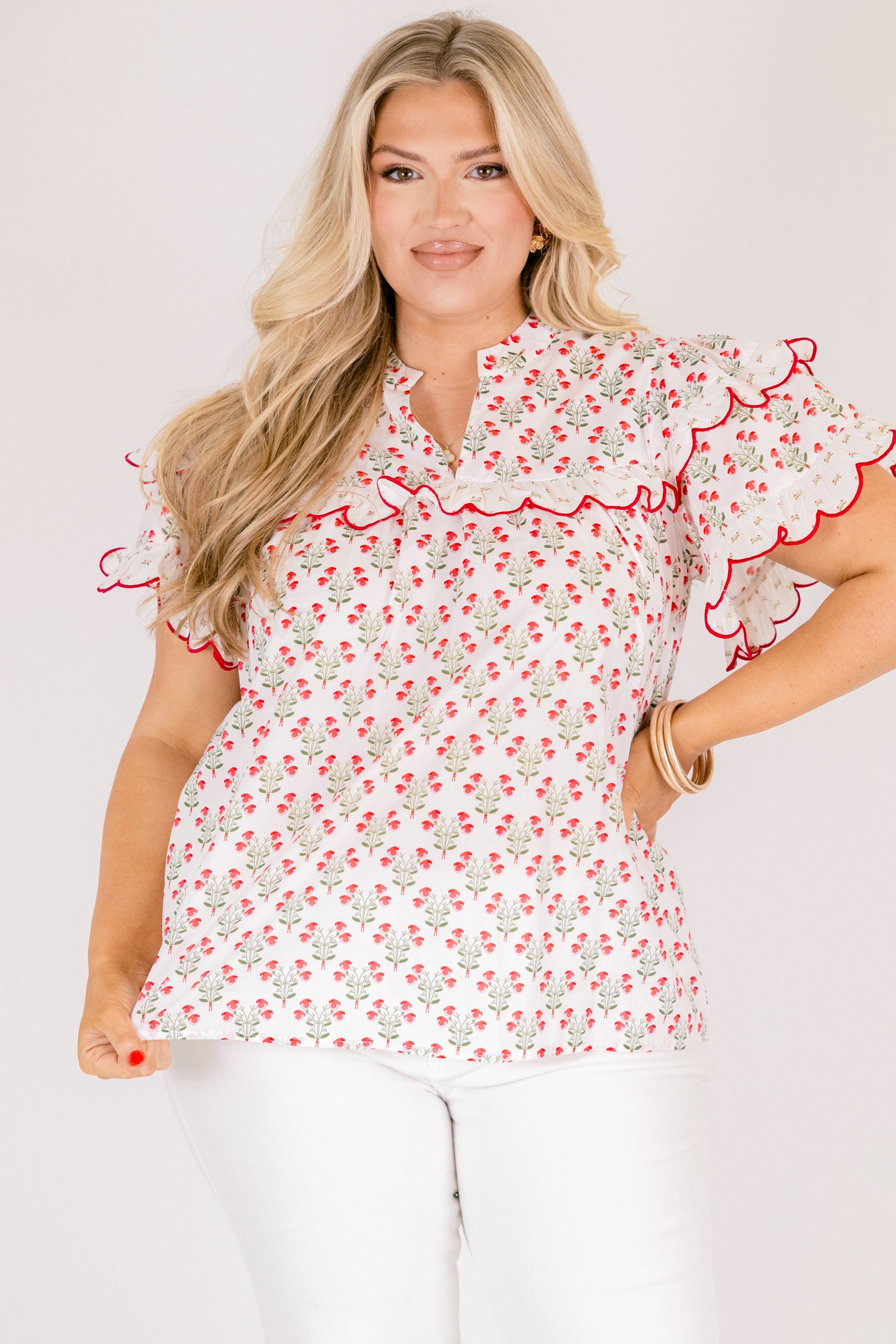 Santorini Bound Top, Pink Floral