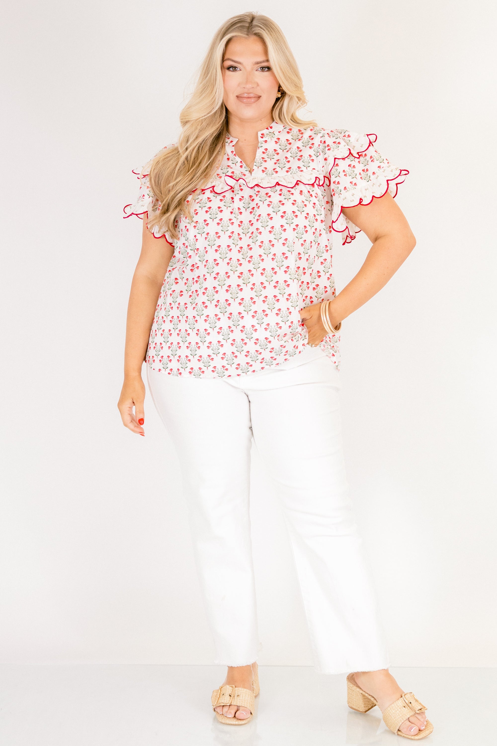 Santorini Bound Top, Pink Floral