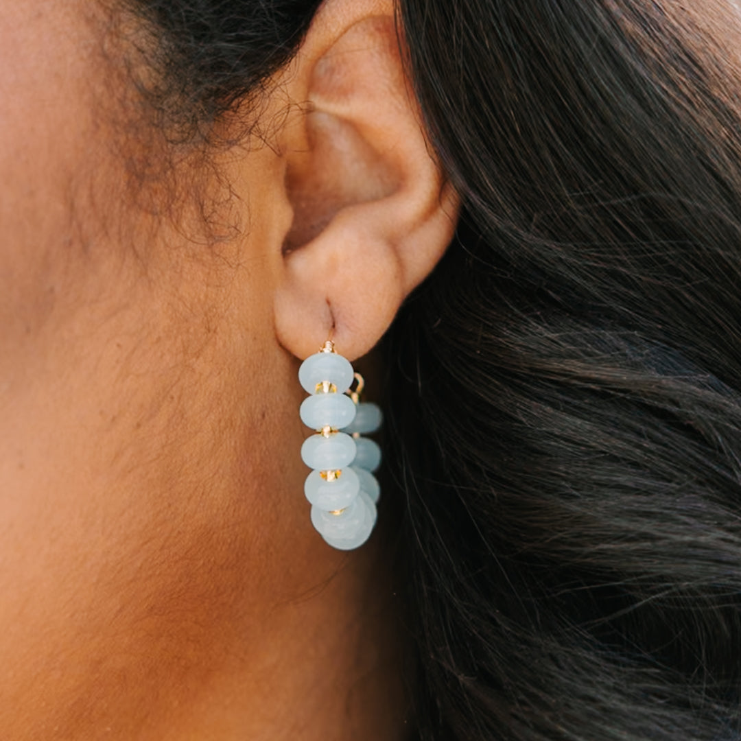 Seaside Spark Hoops, Blue