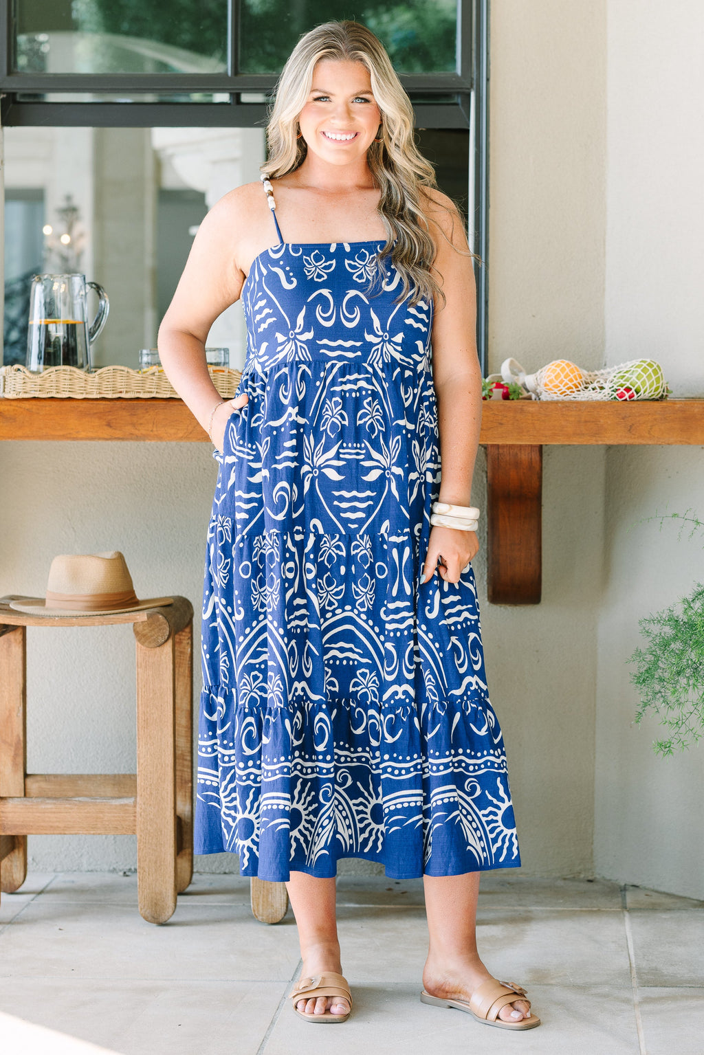 Send Me A Postcard Dress, Cobalt