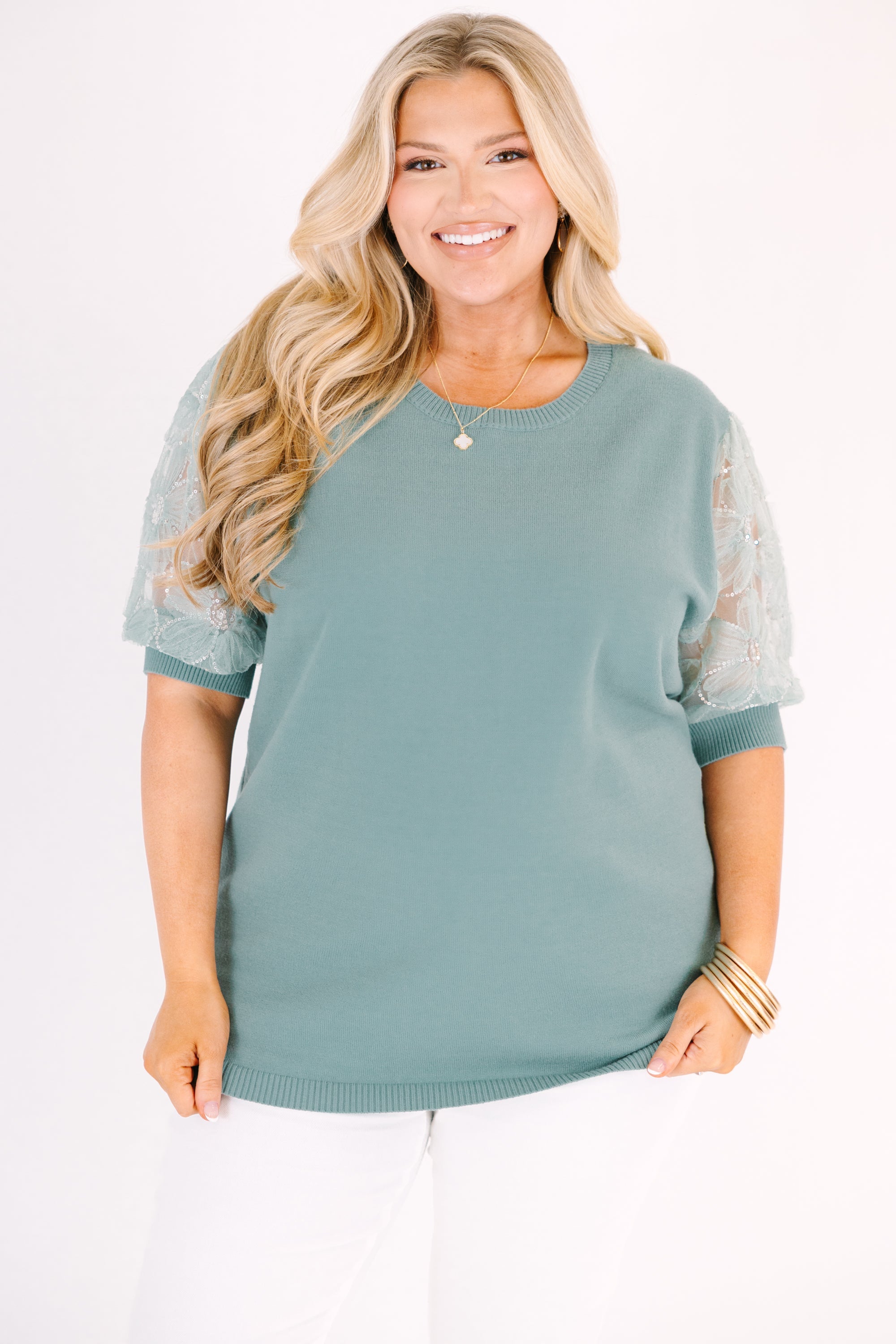 Shine Bright Darling Top, Sage