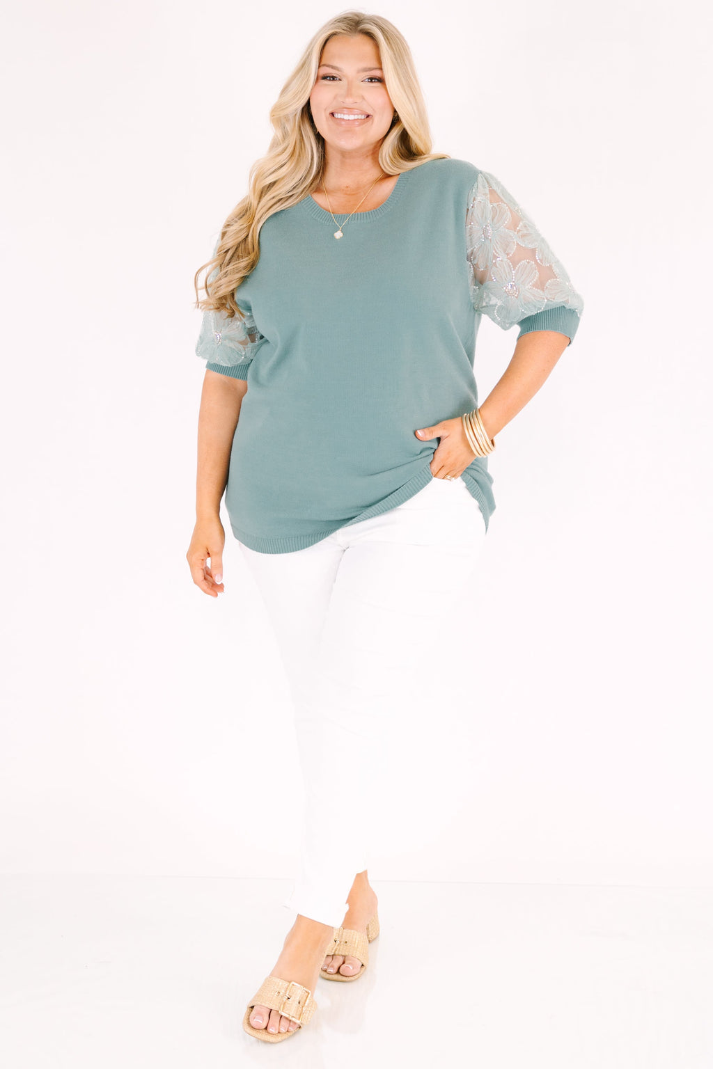 Shine Bright Darling Top, Sage