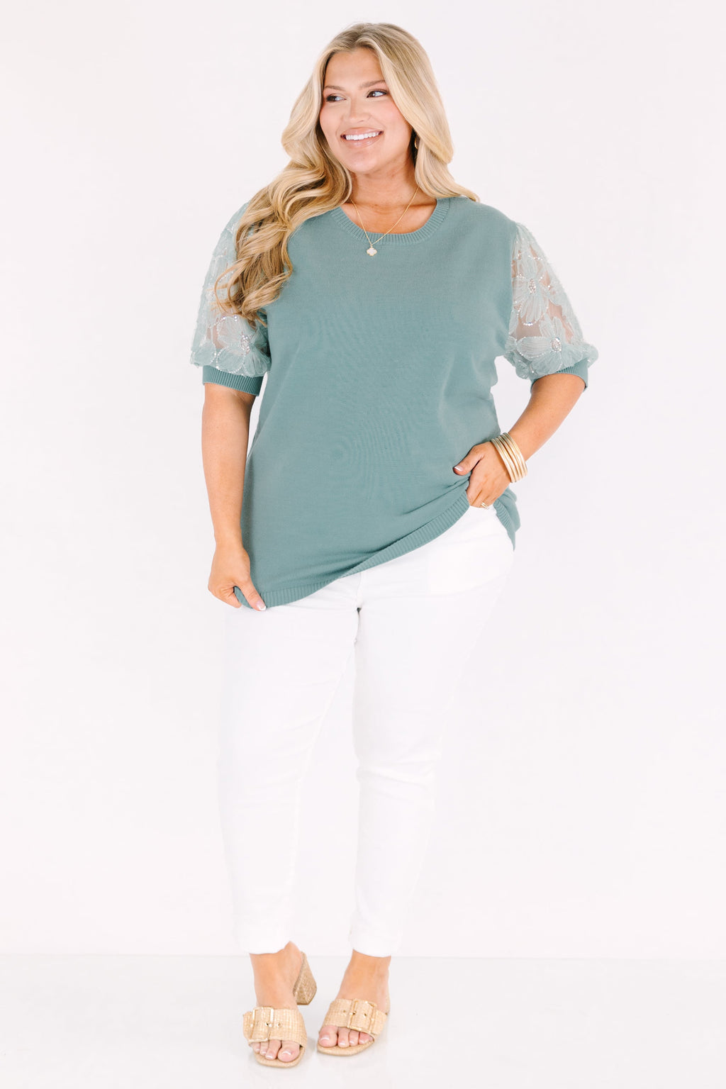 Shine Bright Darling Top, Sage