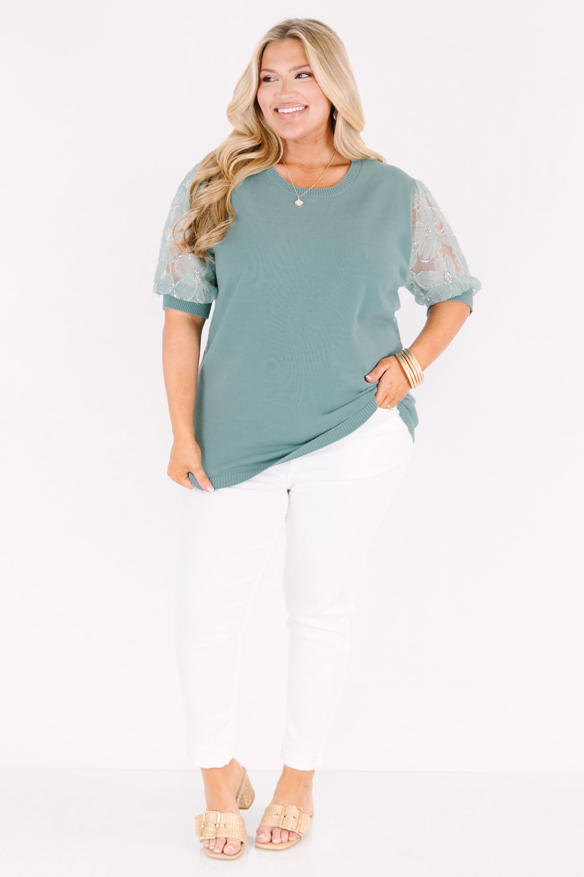 Shine Bright Darling Top, Sage