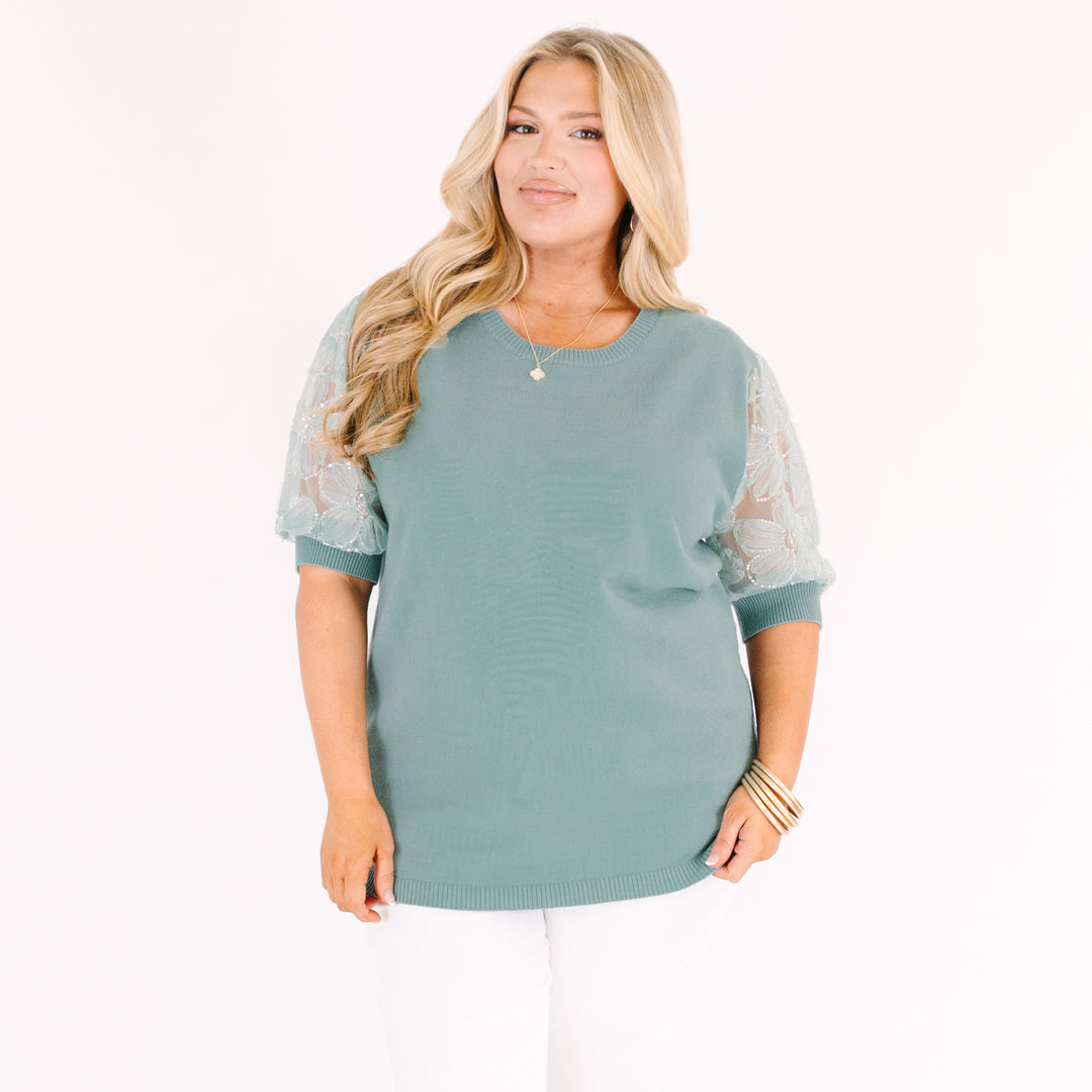 Shine Bright Darling Top, Sage