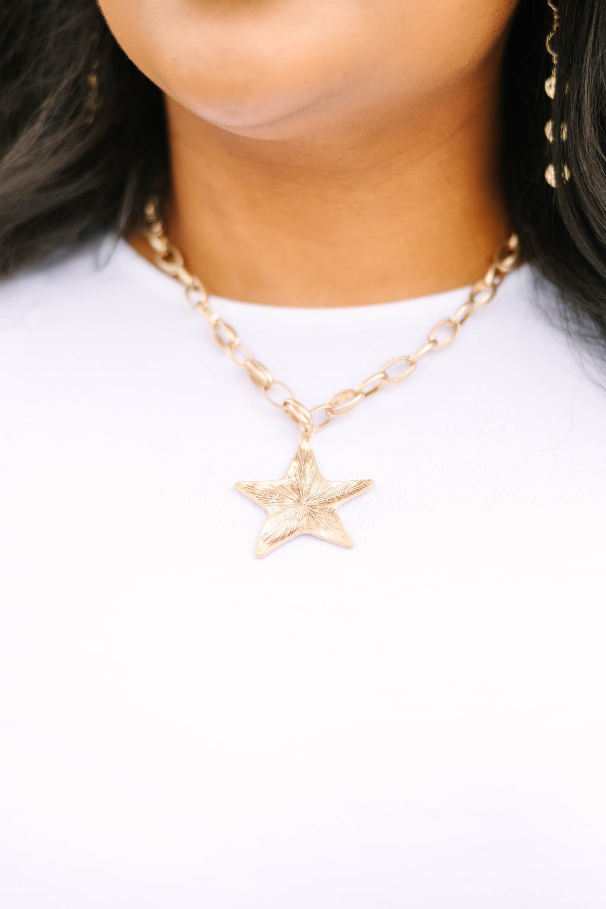 Shine Bright Star Necklace, Gold
