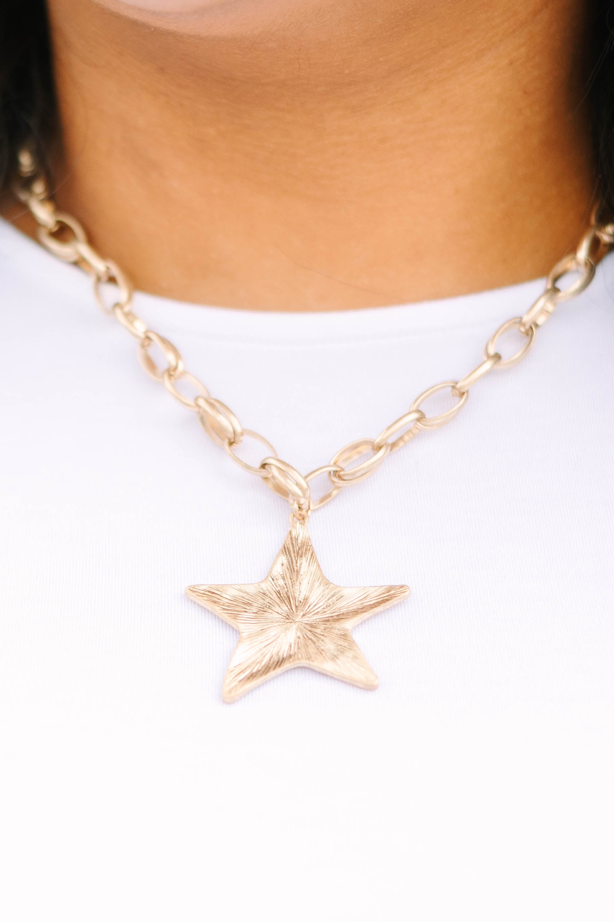 Shine Bright Star Necklace, Gold