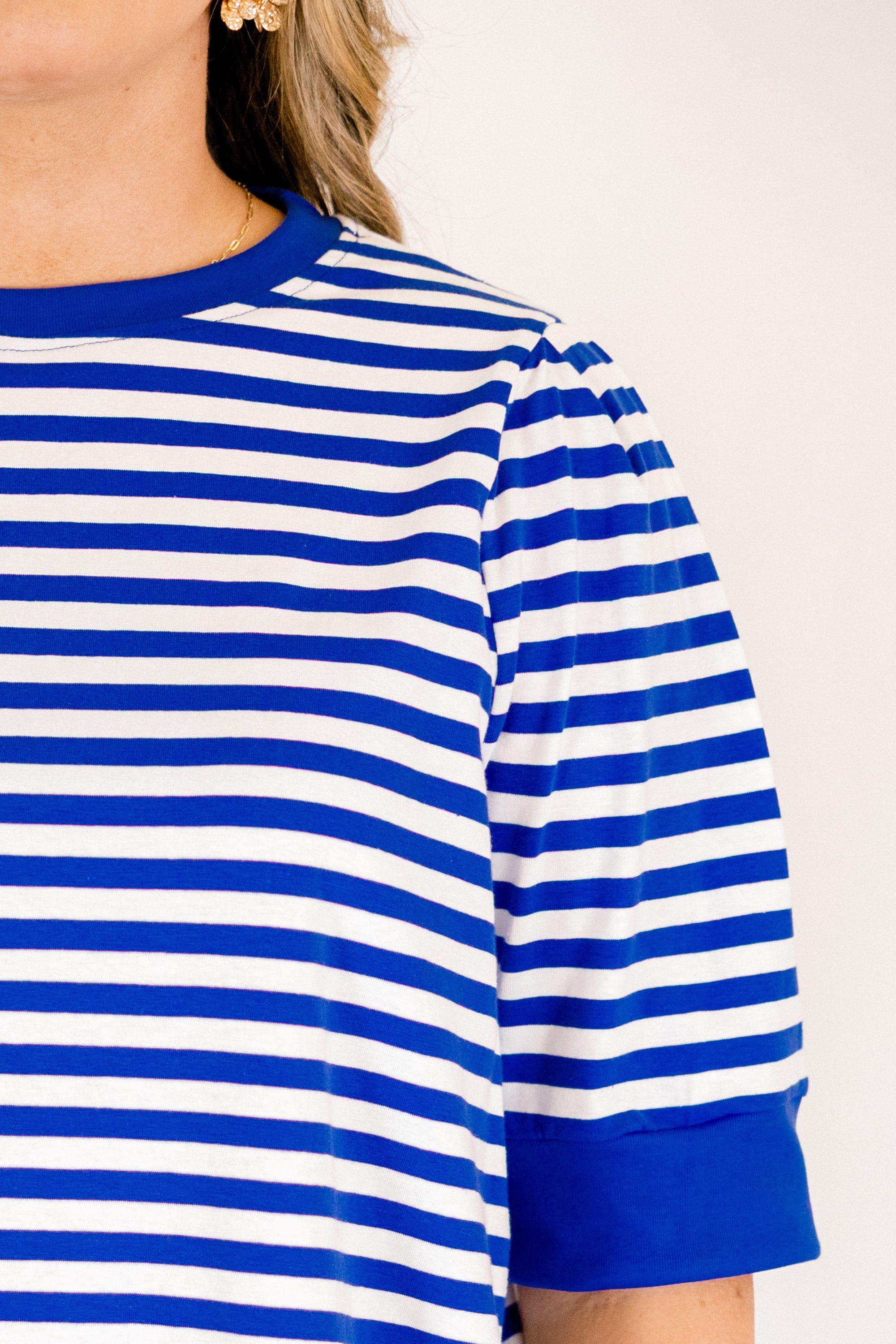 Signature Stripes Top, Blue-White