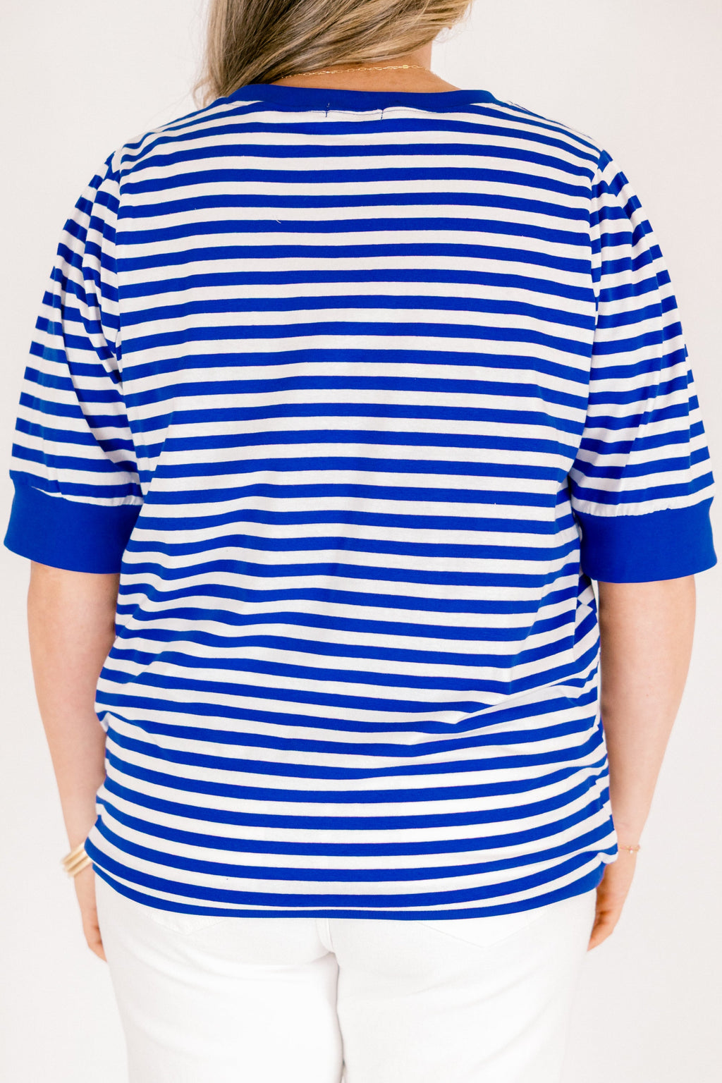 Signature Stripes Top, Blue-White