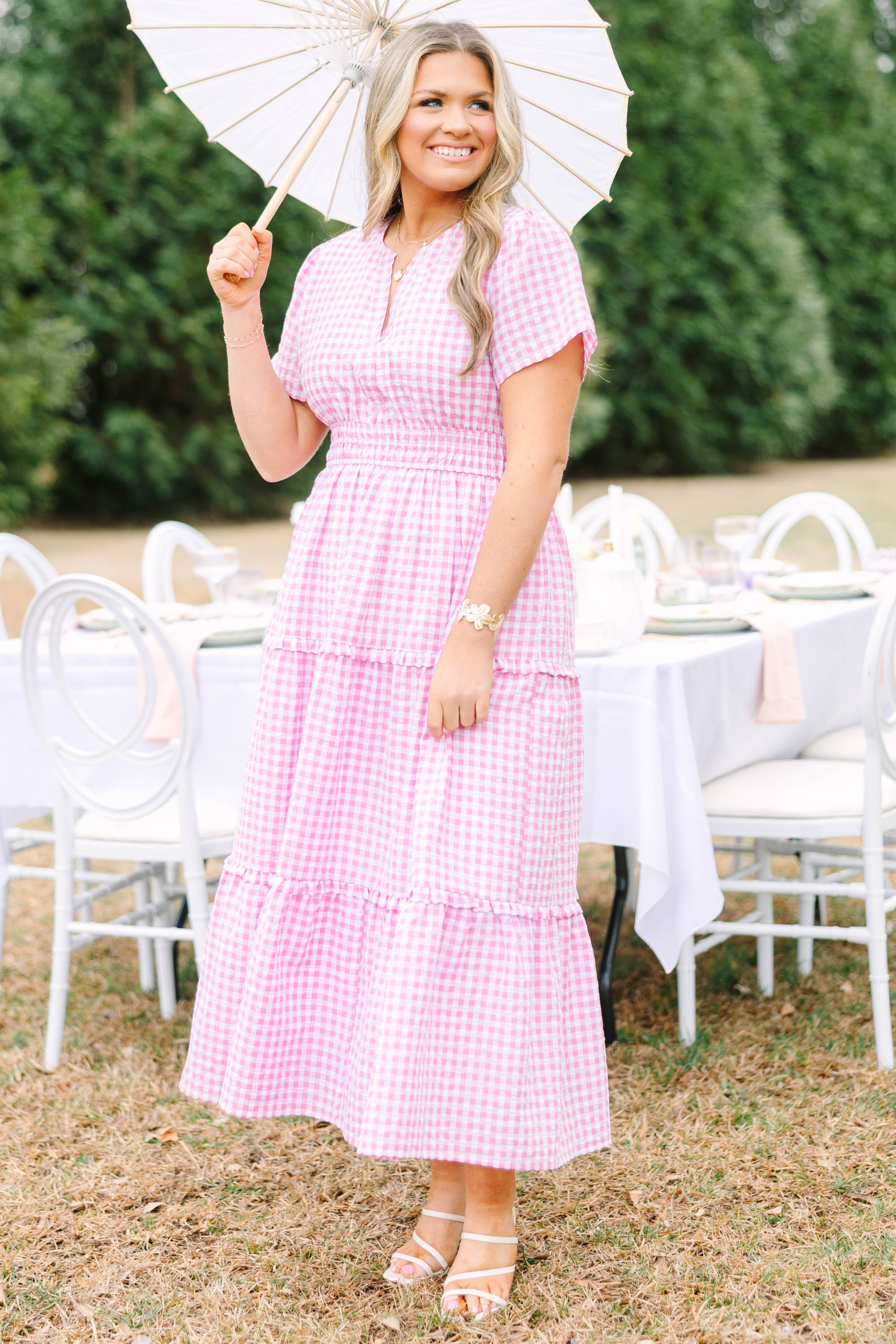 Simple Intentions Dress, Pink Gingham