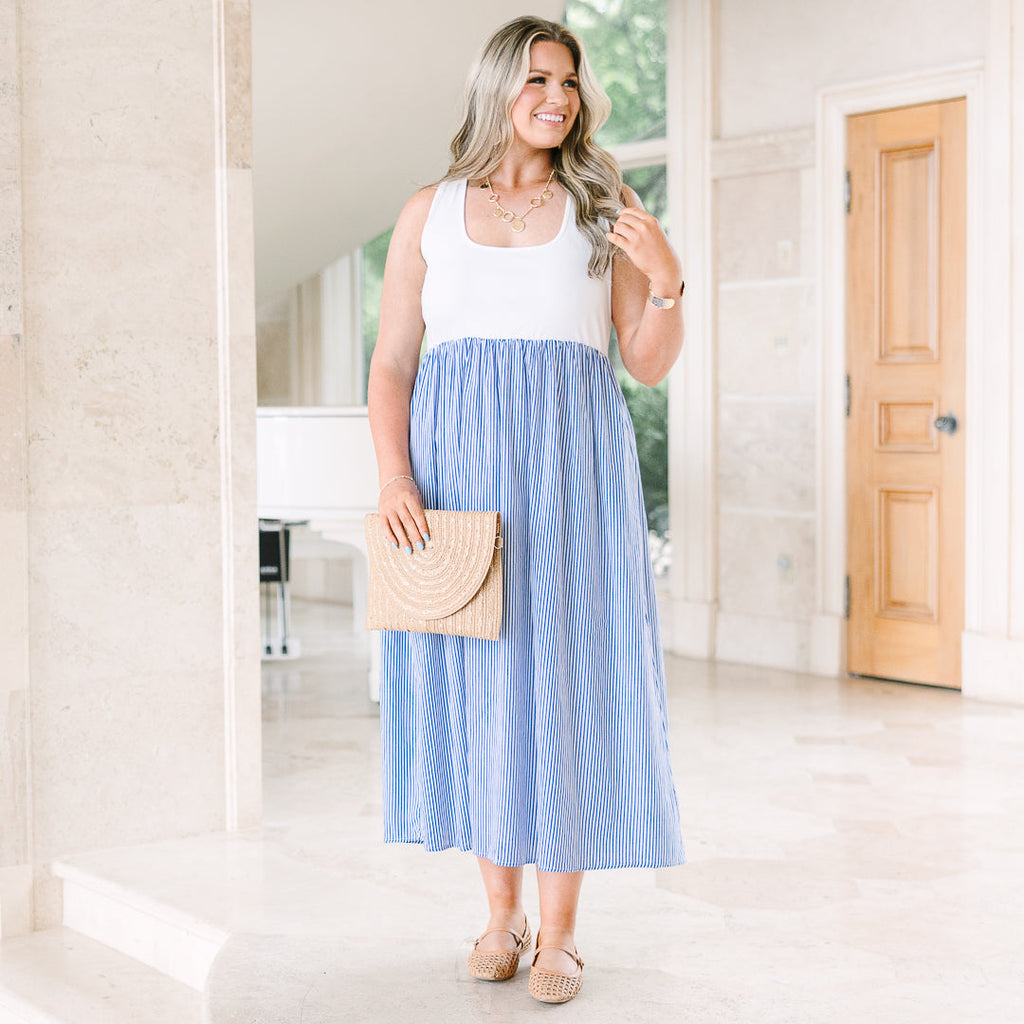 Sitting On The Dock Of The Bay Dress, Navy