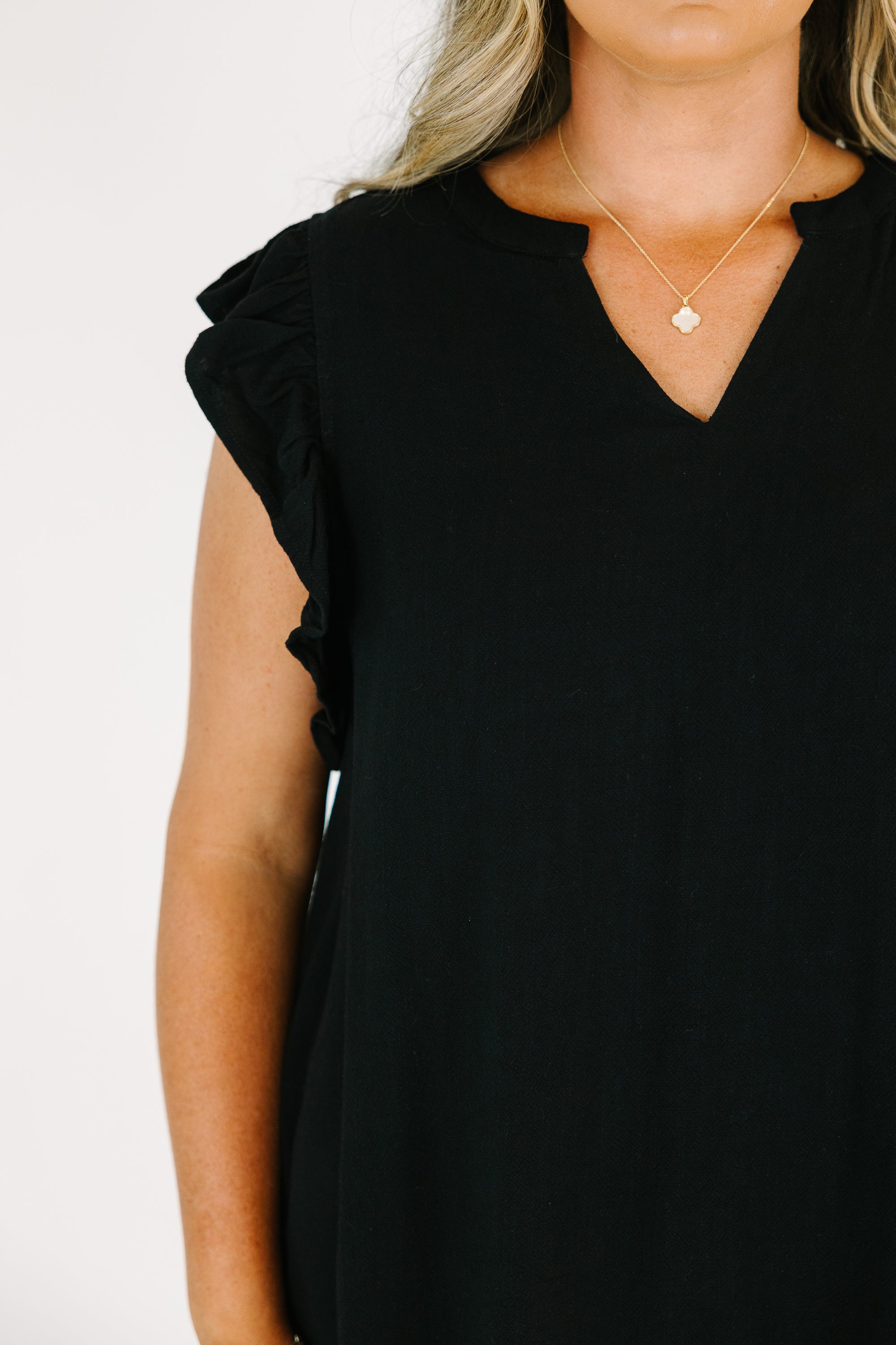 Soft Spoken Top, Black