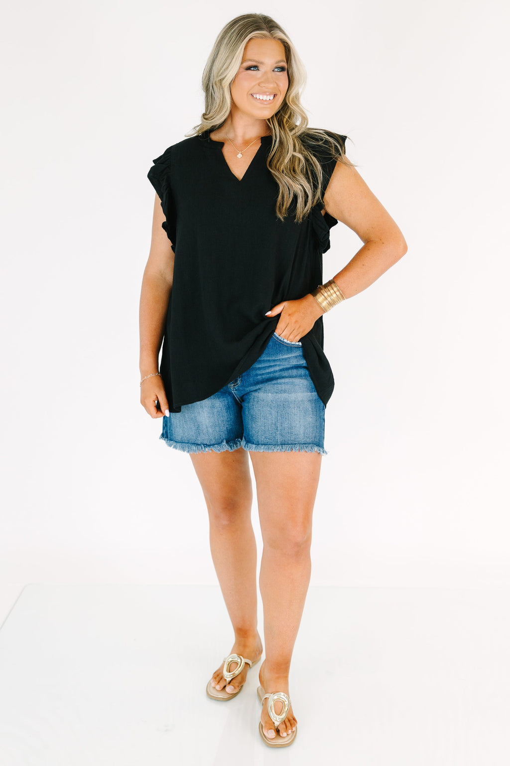 Soft Spoken Top, Black