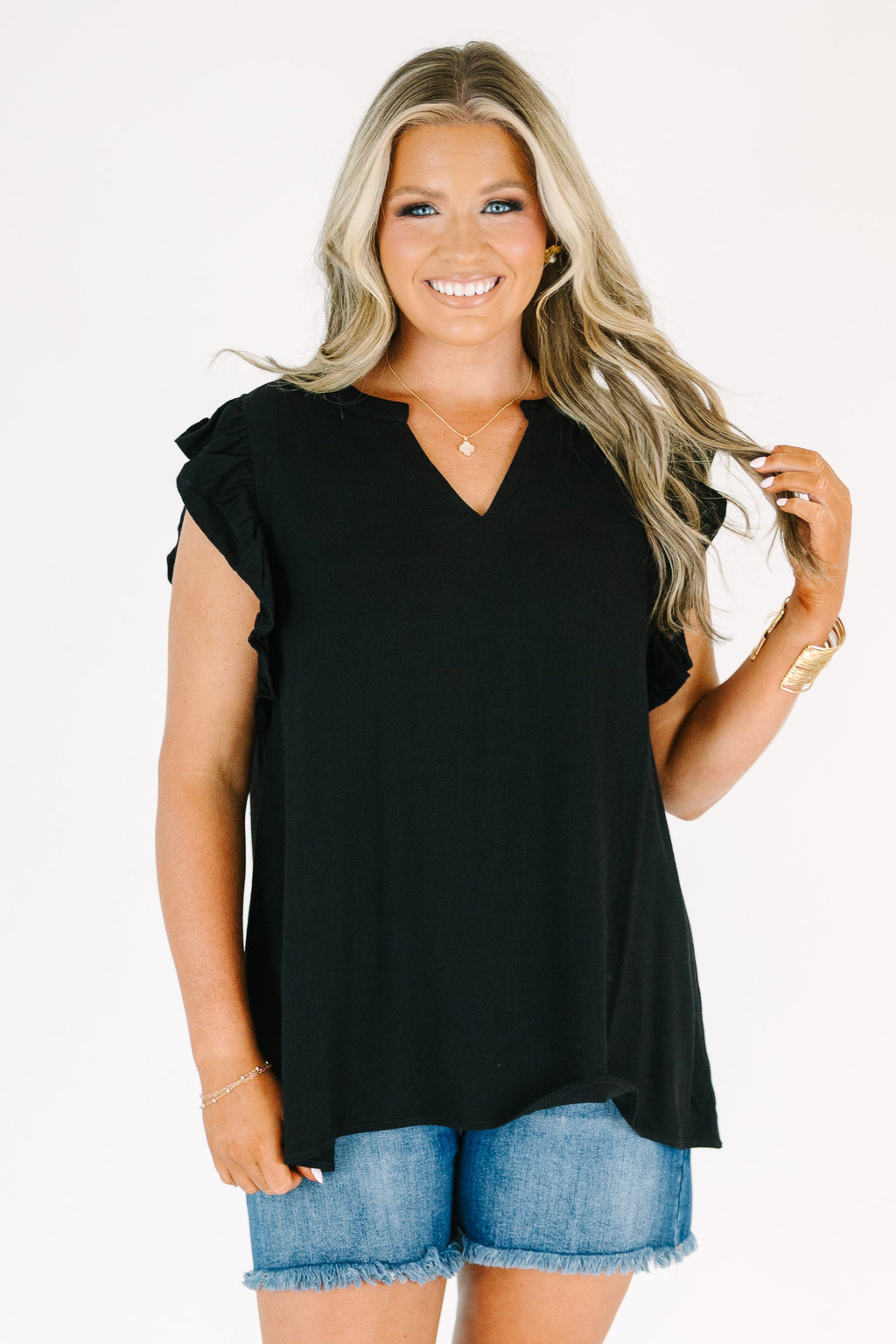 Soft Spoken Top, Black