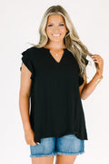 Soft Spoken Top, Black