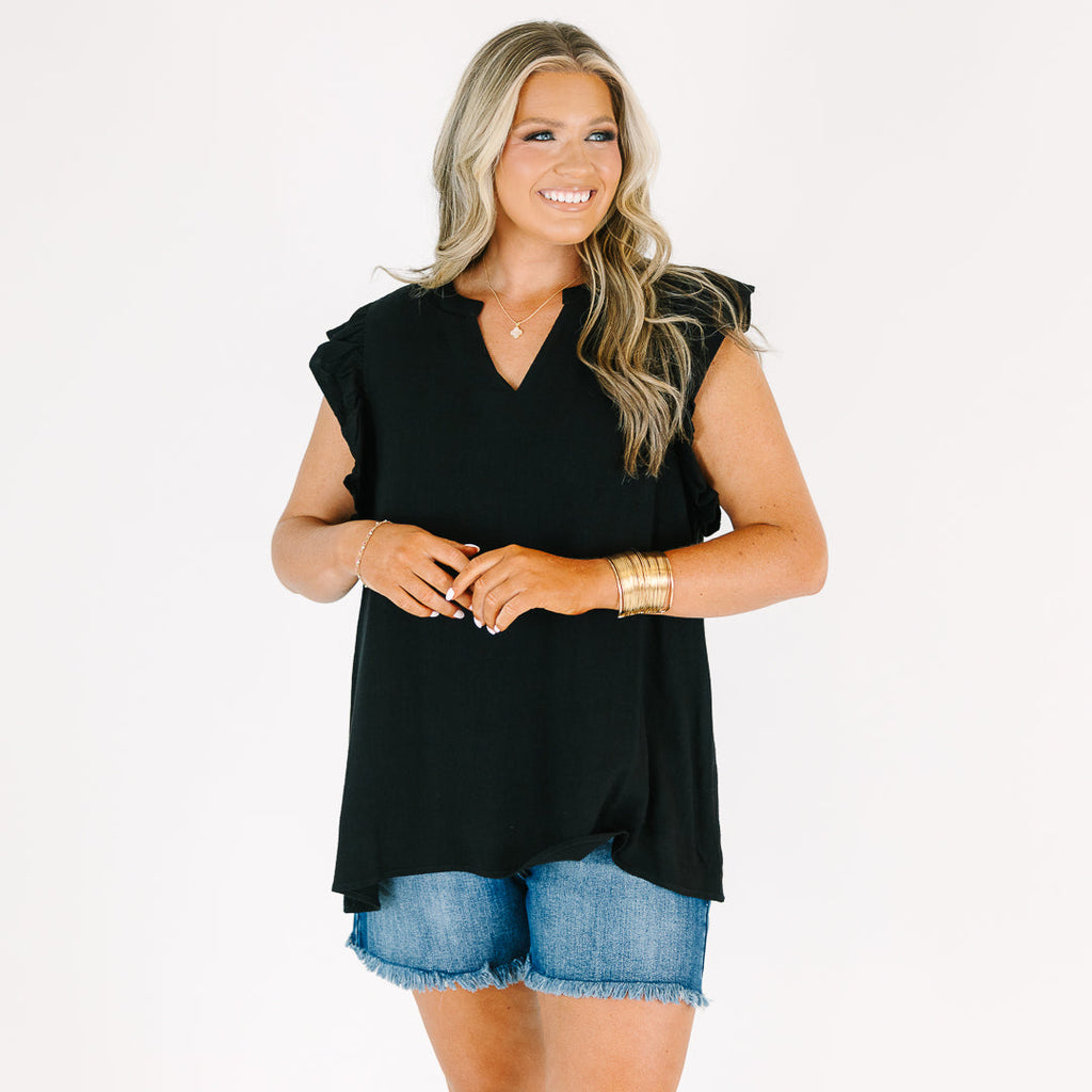 Soft Spoken Top, Black