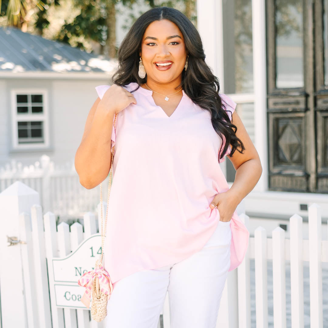 Soft Spoken Top, Pink