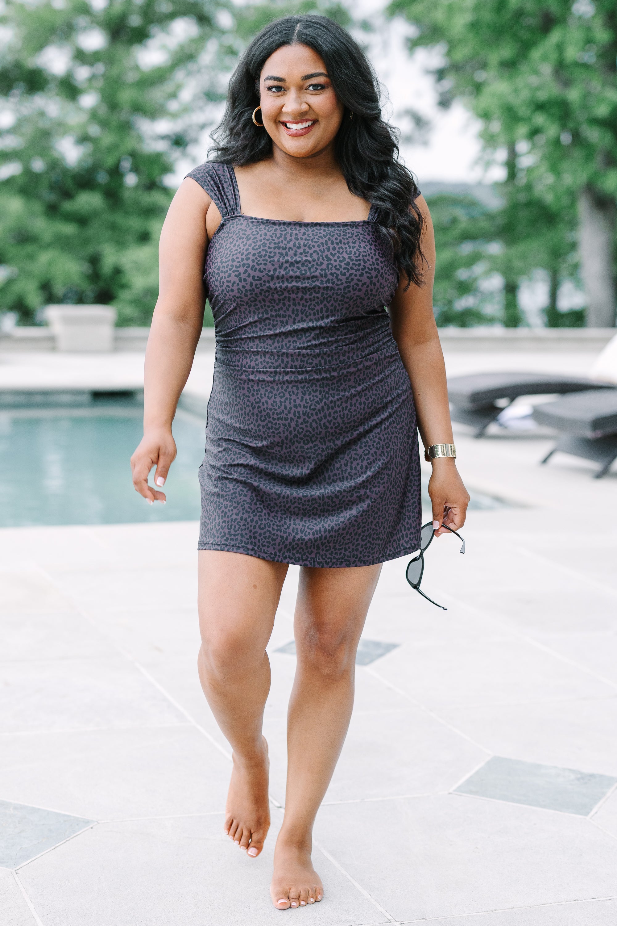 Something About You Swim Dress, Leopard