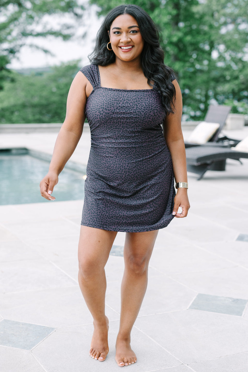 Something About You Swim Dress, Leopard
