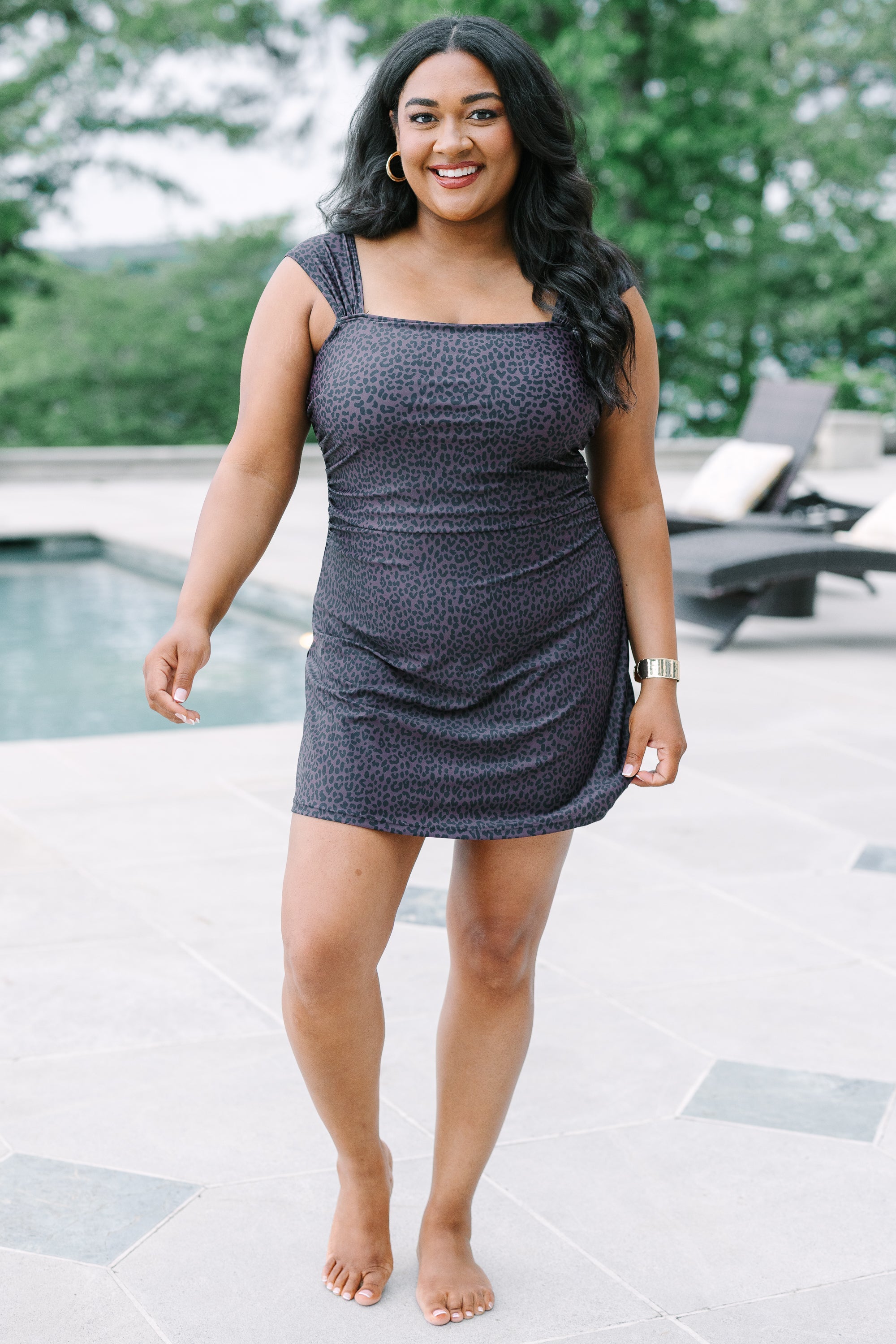 Something About You Swim Dress, Leopard