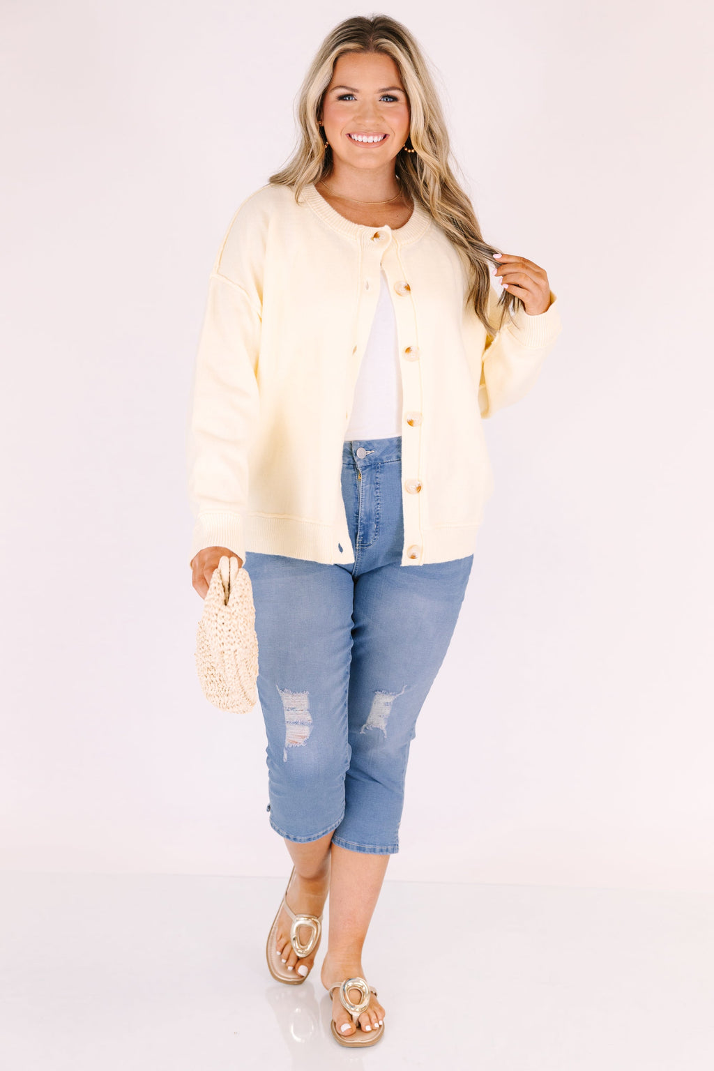 Song Of The Bluebird Capris, Light Wash