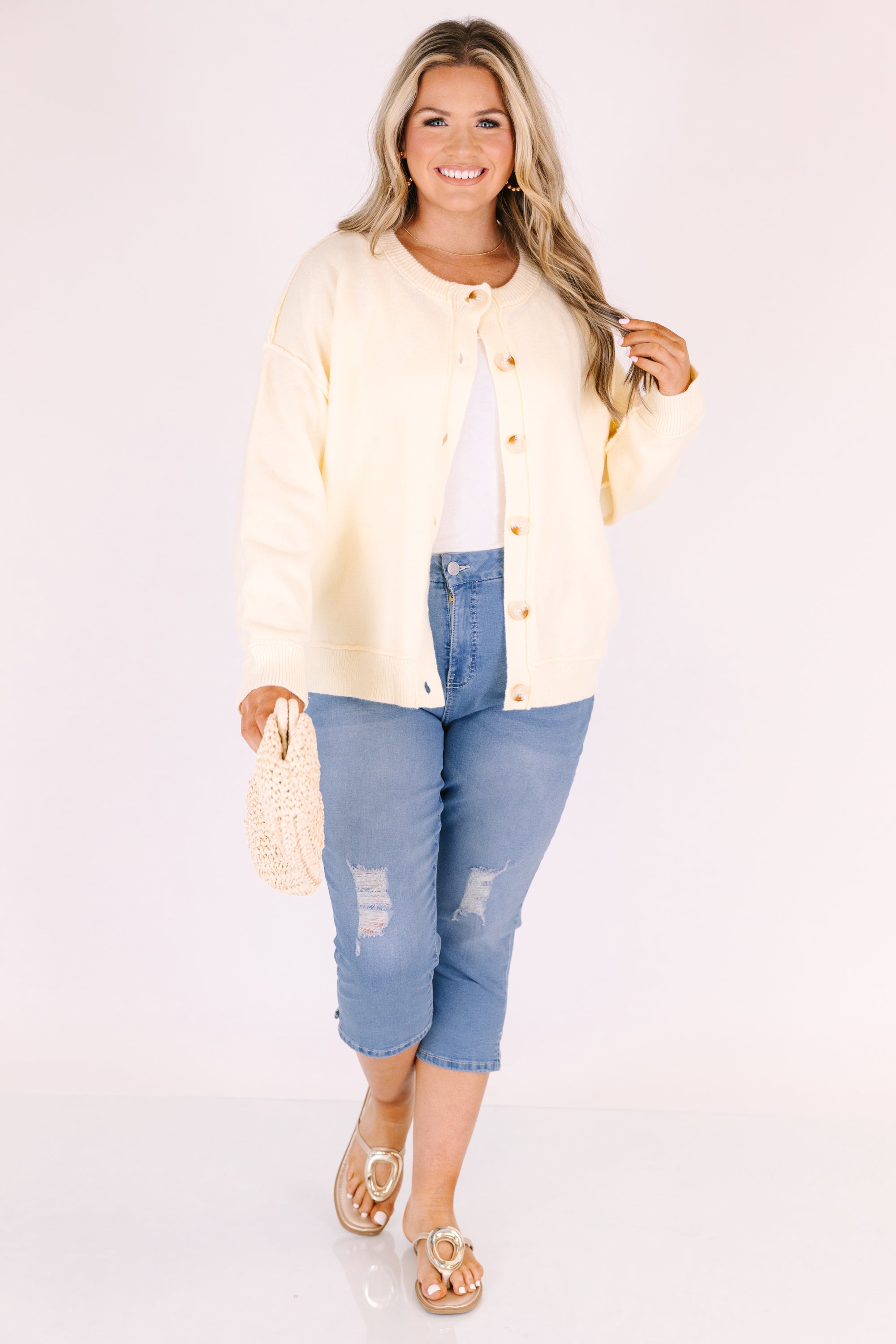 Song Of The Bluebird Capris, Light Wash