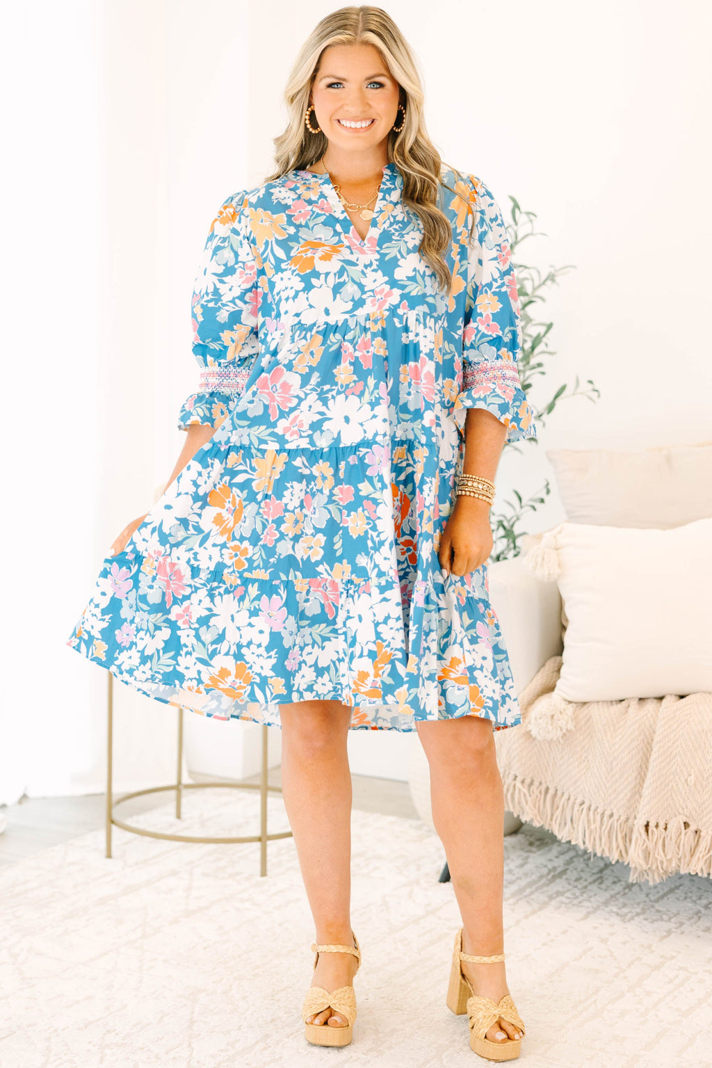 Sands Of Life Dress, Blue Floral Mix