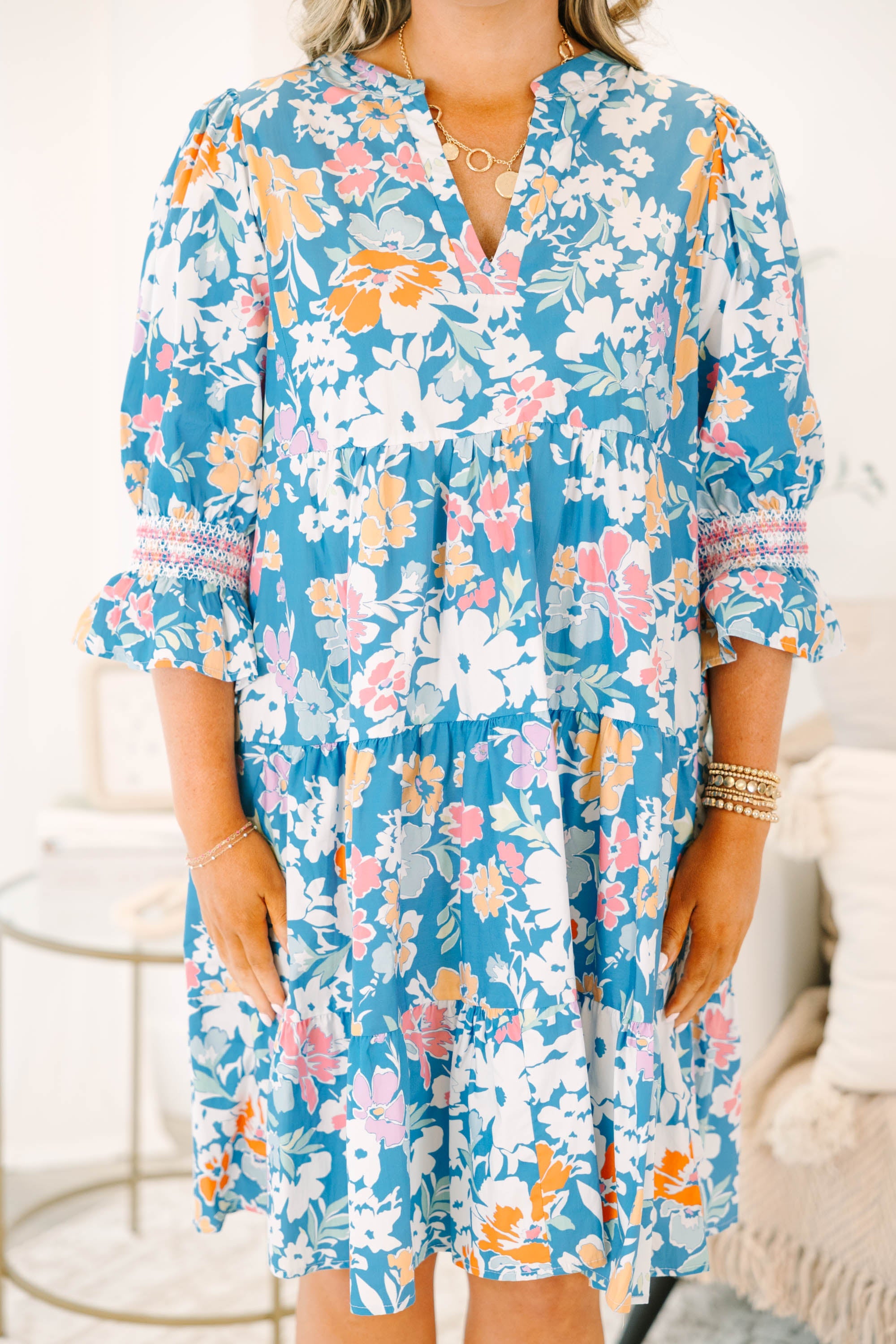 Sands Of Life Dress, Blue Floral Mix