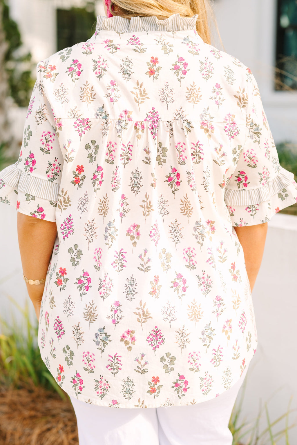 Speaking Up Top, Cream Floral
