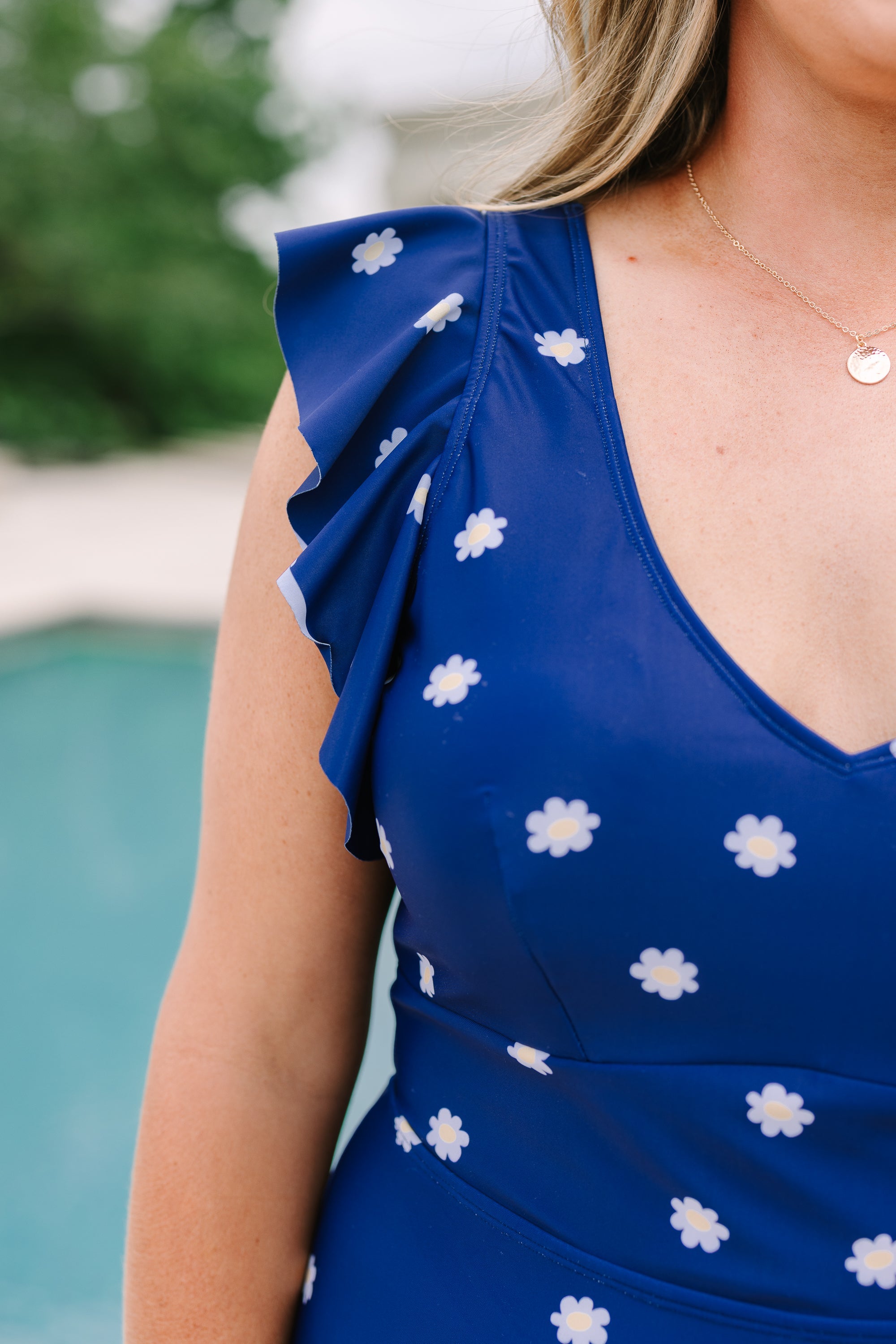 Spending My PTO Swimsuit, Navy Daisy