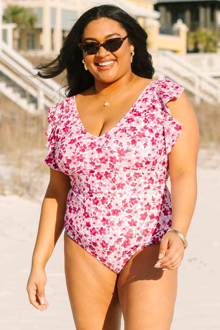 Spending My PTO Swimsuit, Purple Floral