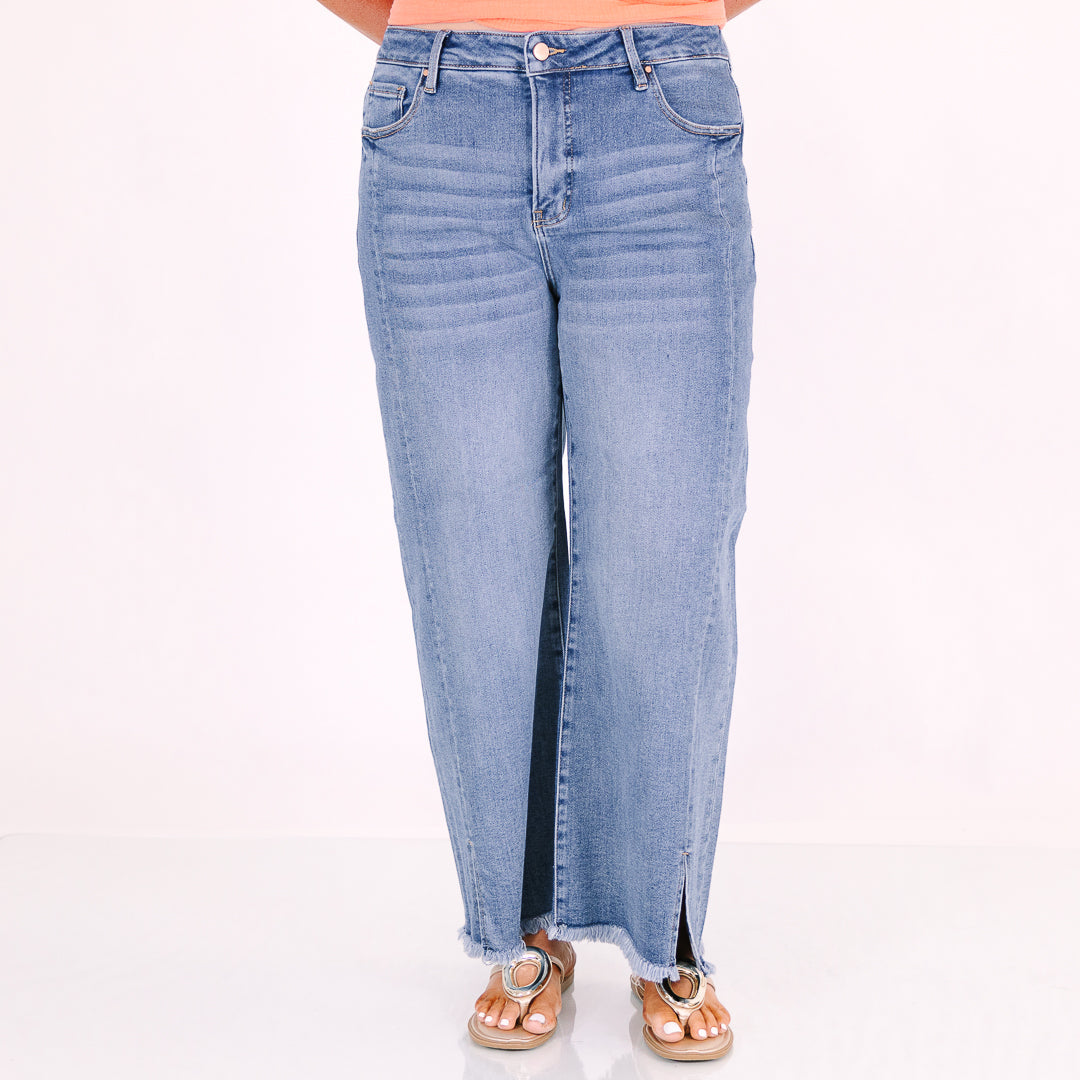 Split The Difference Jeans, Medium Wash