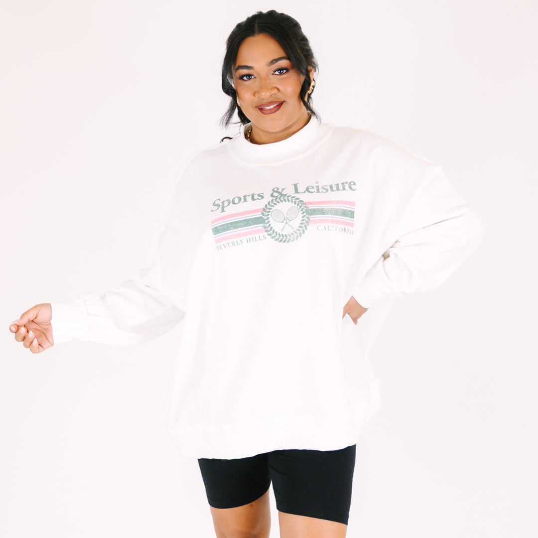 Sports & Leisure Mock Neck Pullover, Ivory