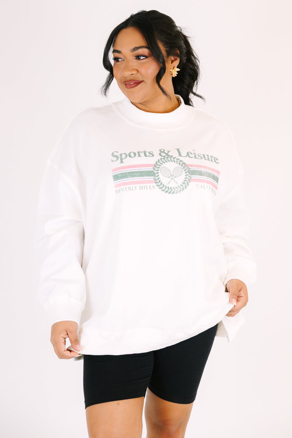 Sports & Leisure Mock Neck Pullover, Ivory