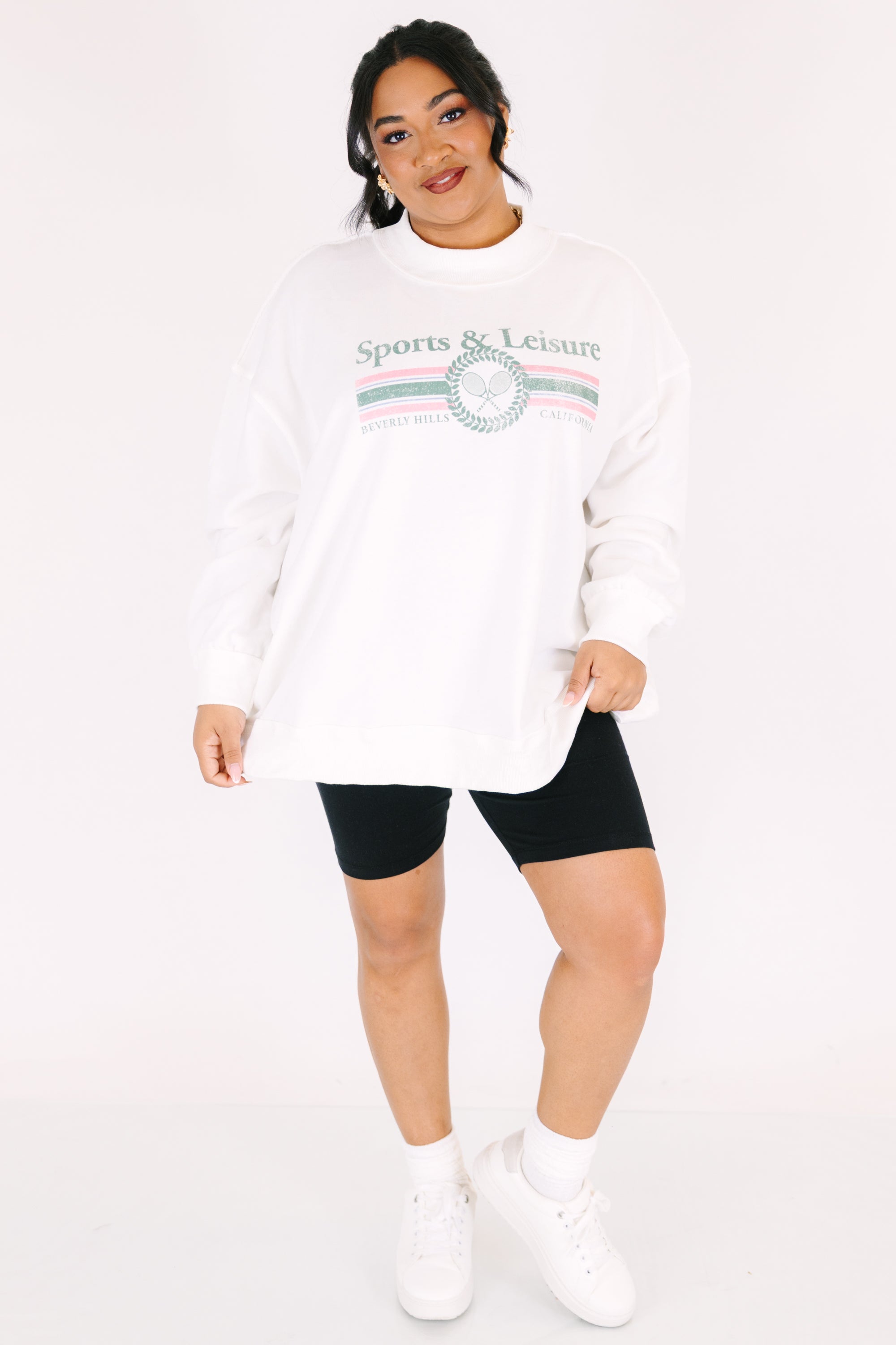 Sports & Leisure Mock Neck Pullover, Ivory