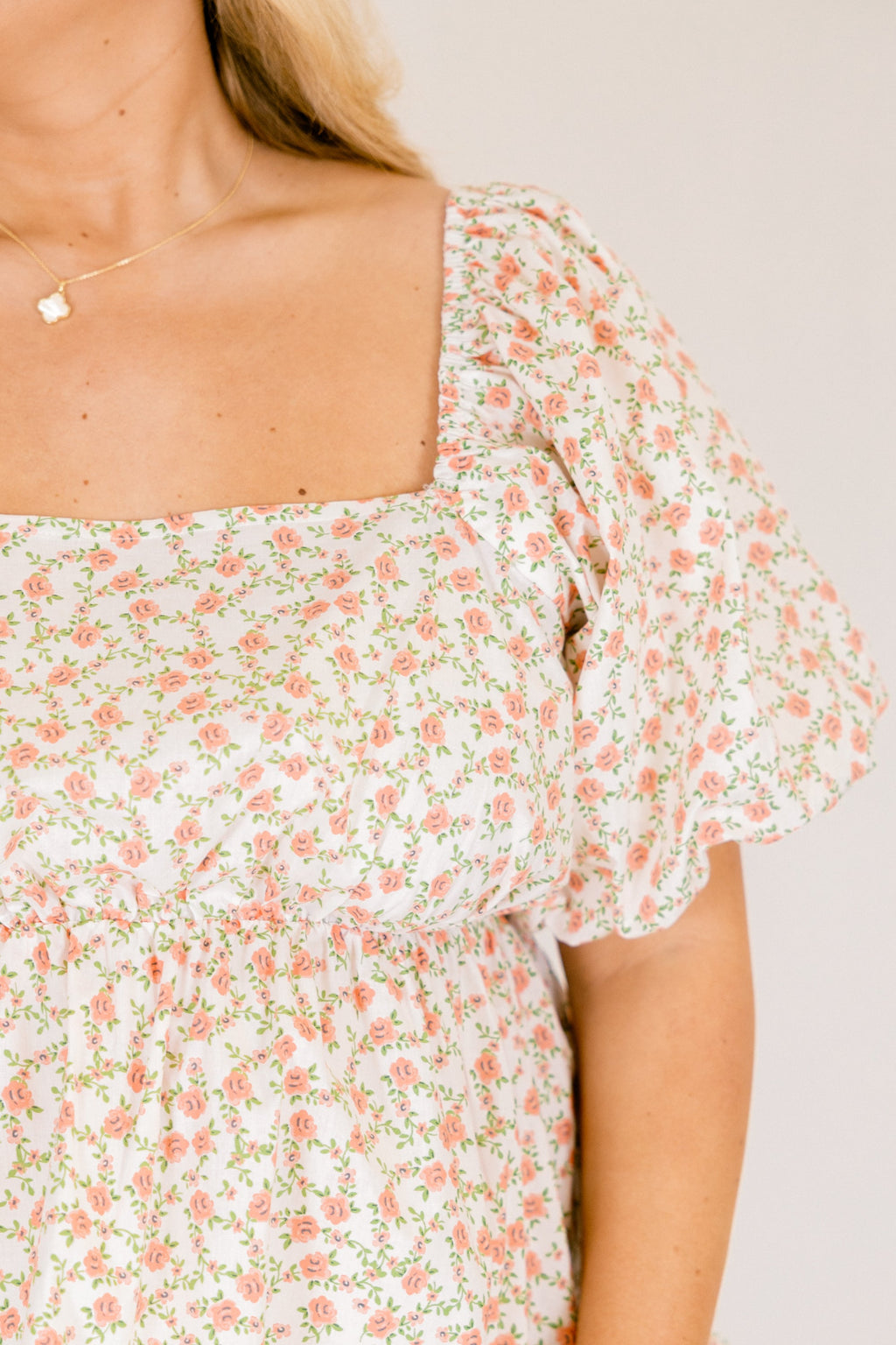 Spring Romance Top, Orange Floral