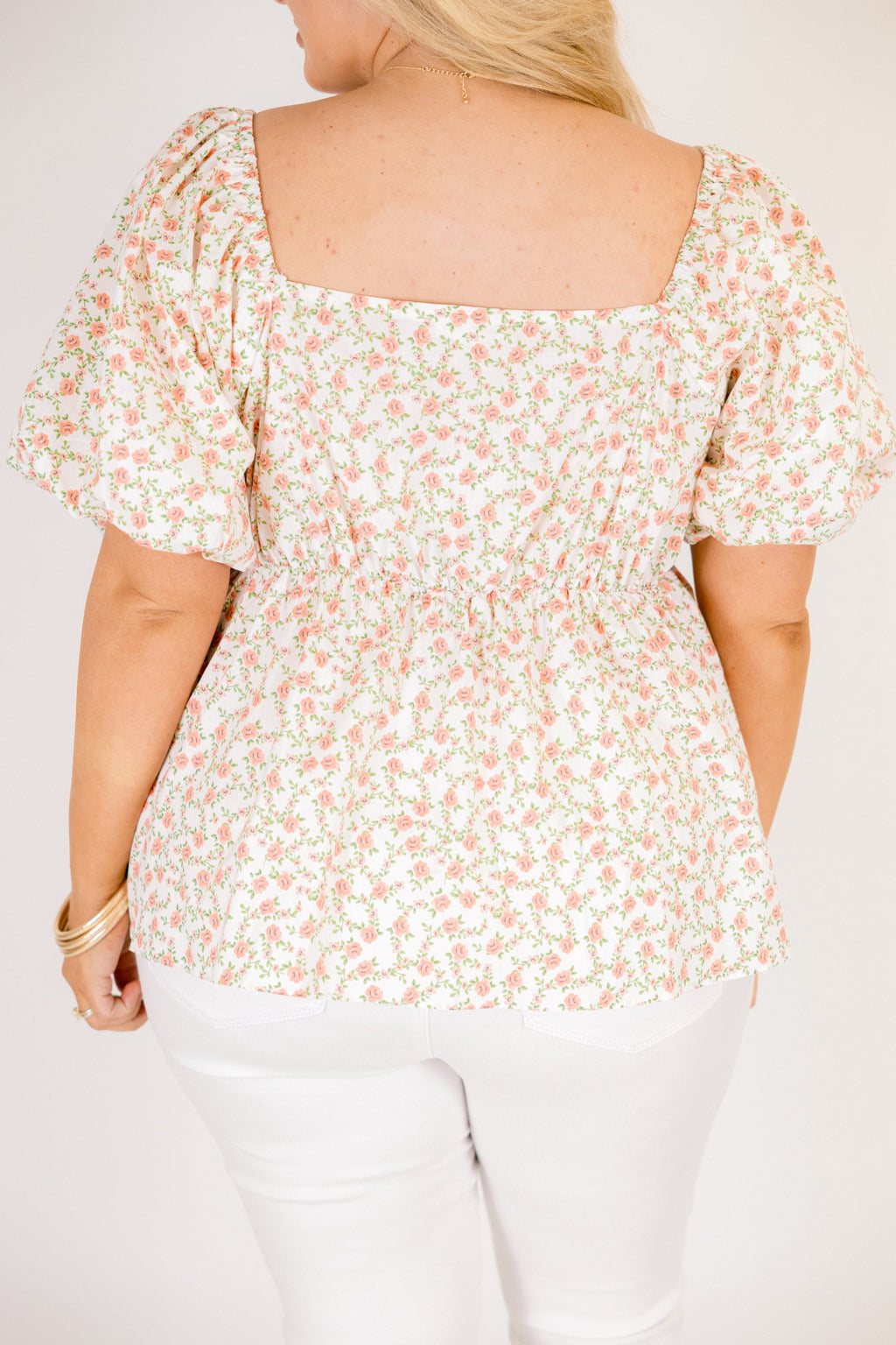 Spring Romance Top, Orange Floral