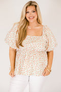 Spring Romance Top, Orange Floral