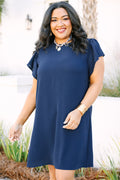 Springtime Craze Dress, Navy