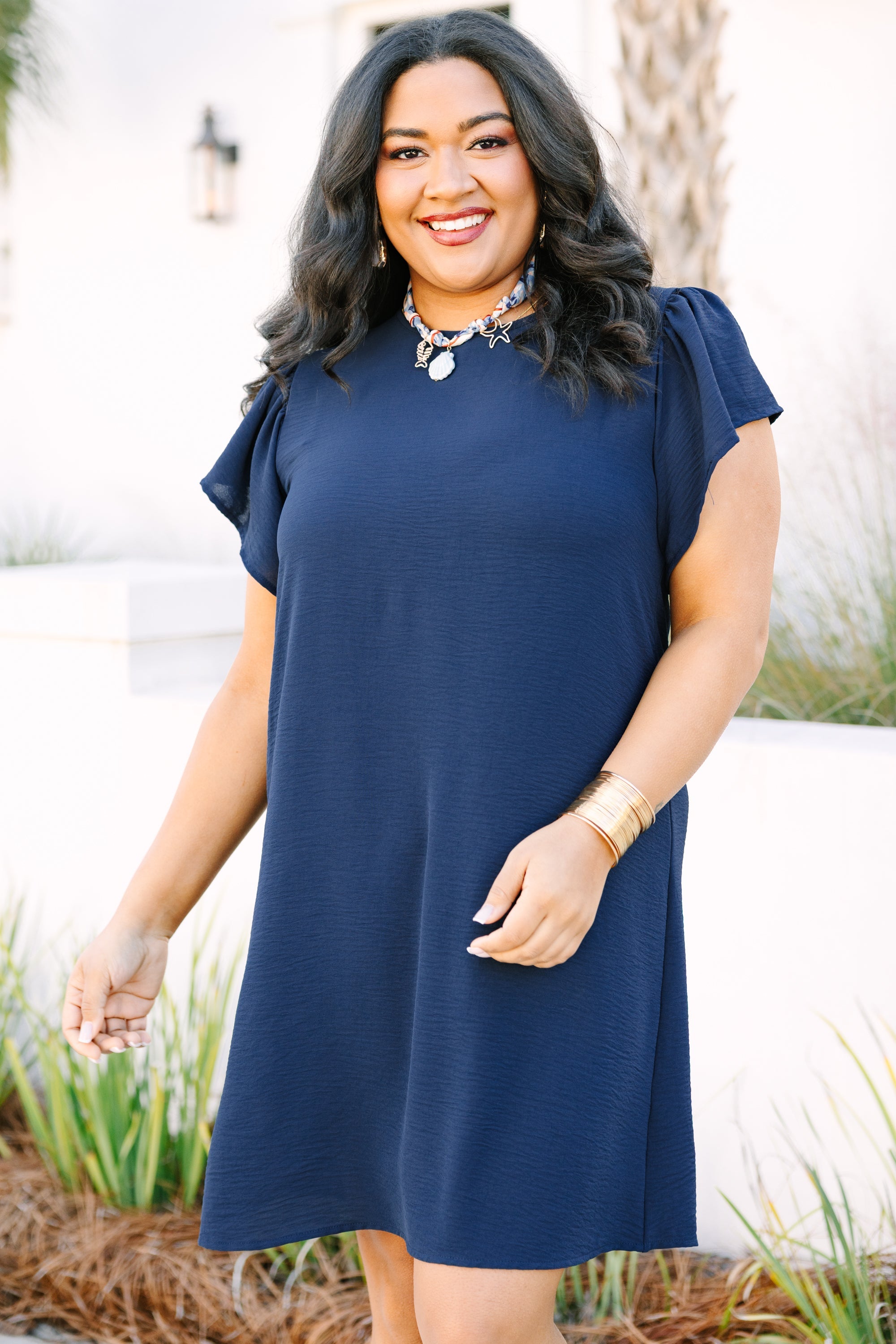 Springtime Craze Dress, Navy