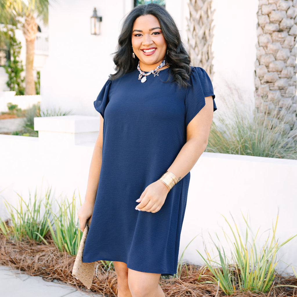 Springtime Craze Dress, Navy