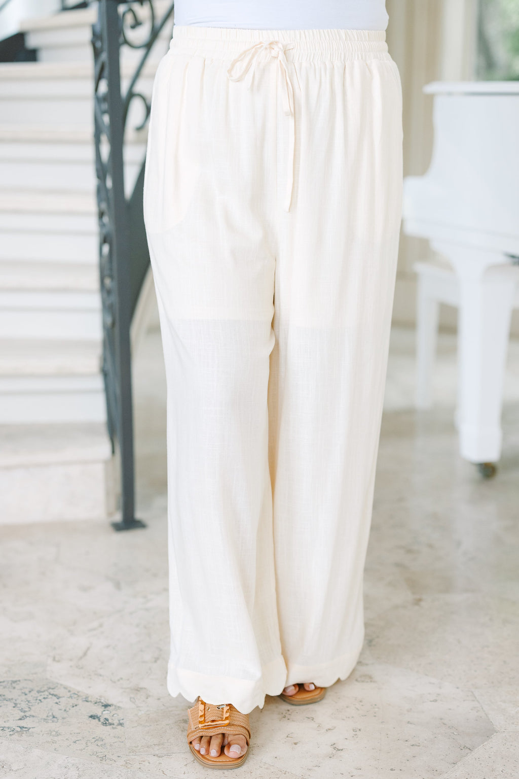 Stand With Grace Pants, White Linen
