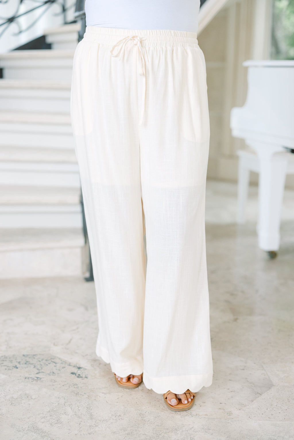 Stand With Grace Pants, White Linen