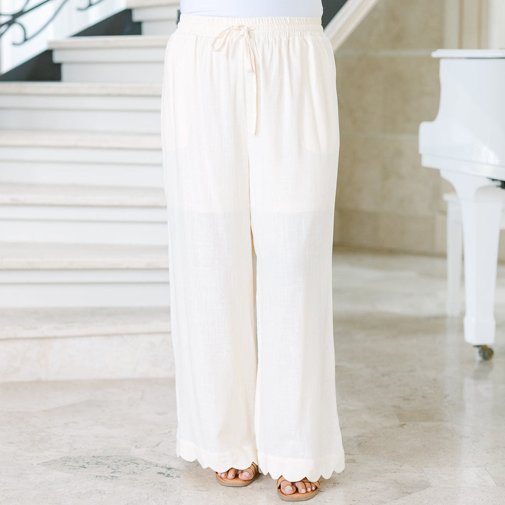 Stand With Grace Pants, White Linen