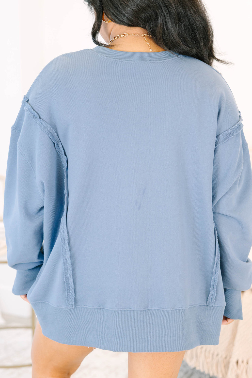 Starry Bow Comfy Crew, Denim