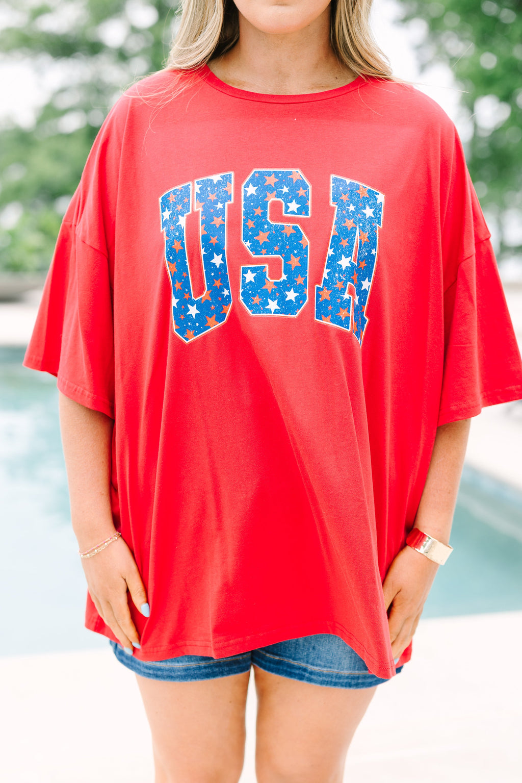Starry in the USA Boyfriend Tee, Red