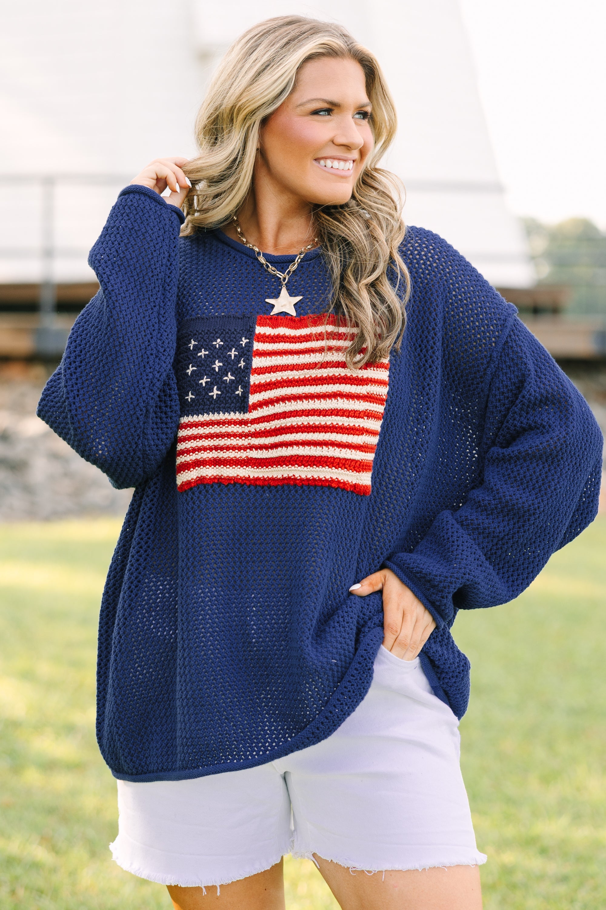 Stars and Stripes Sweater, Navy