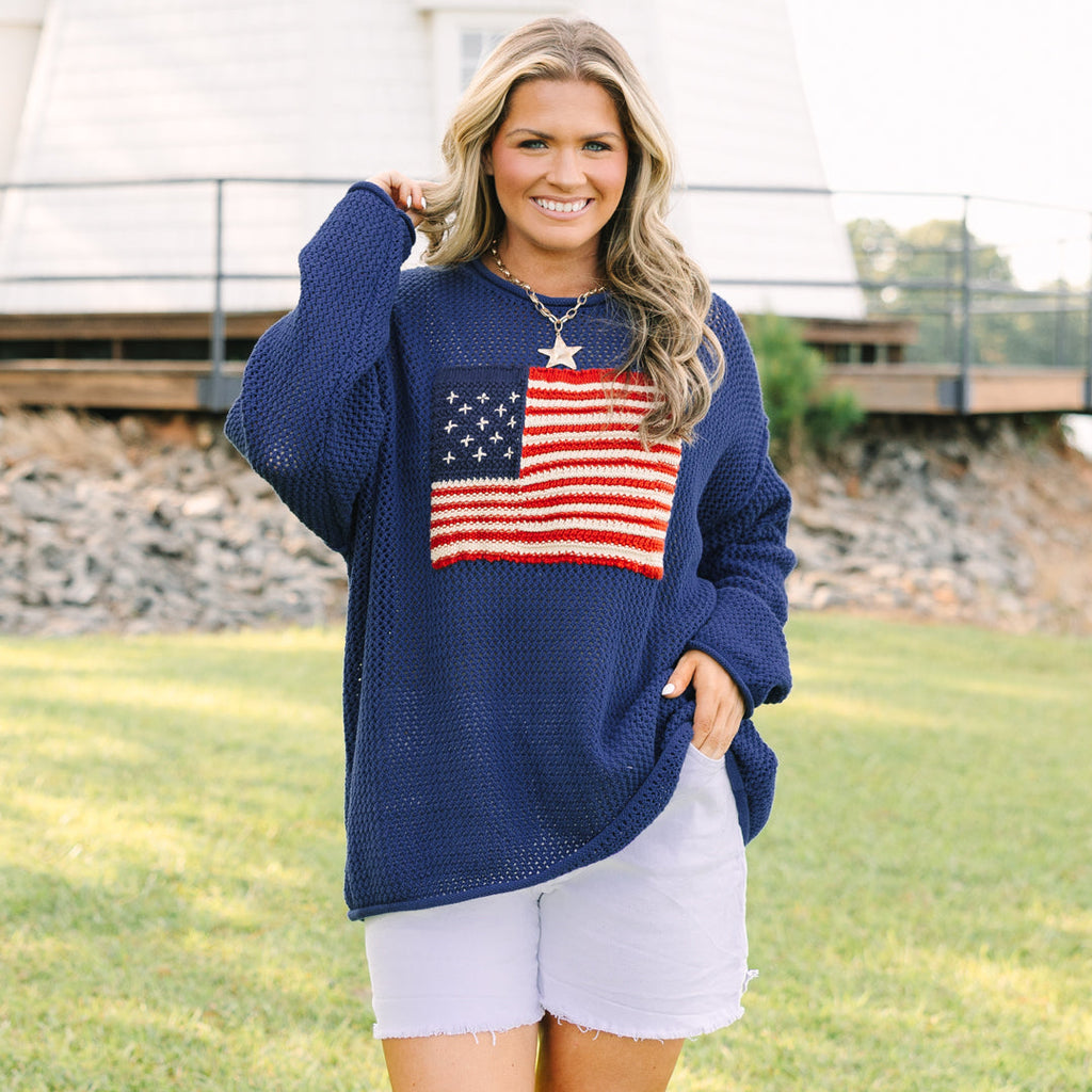 Stars and Stripes Sweater, Navy