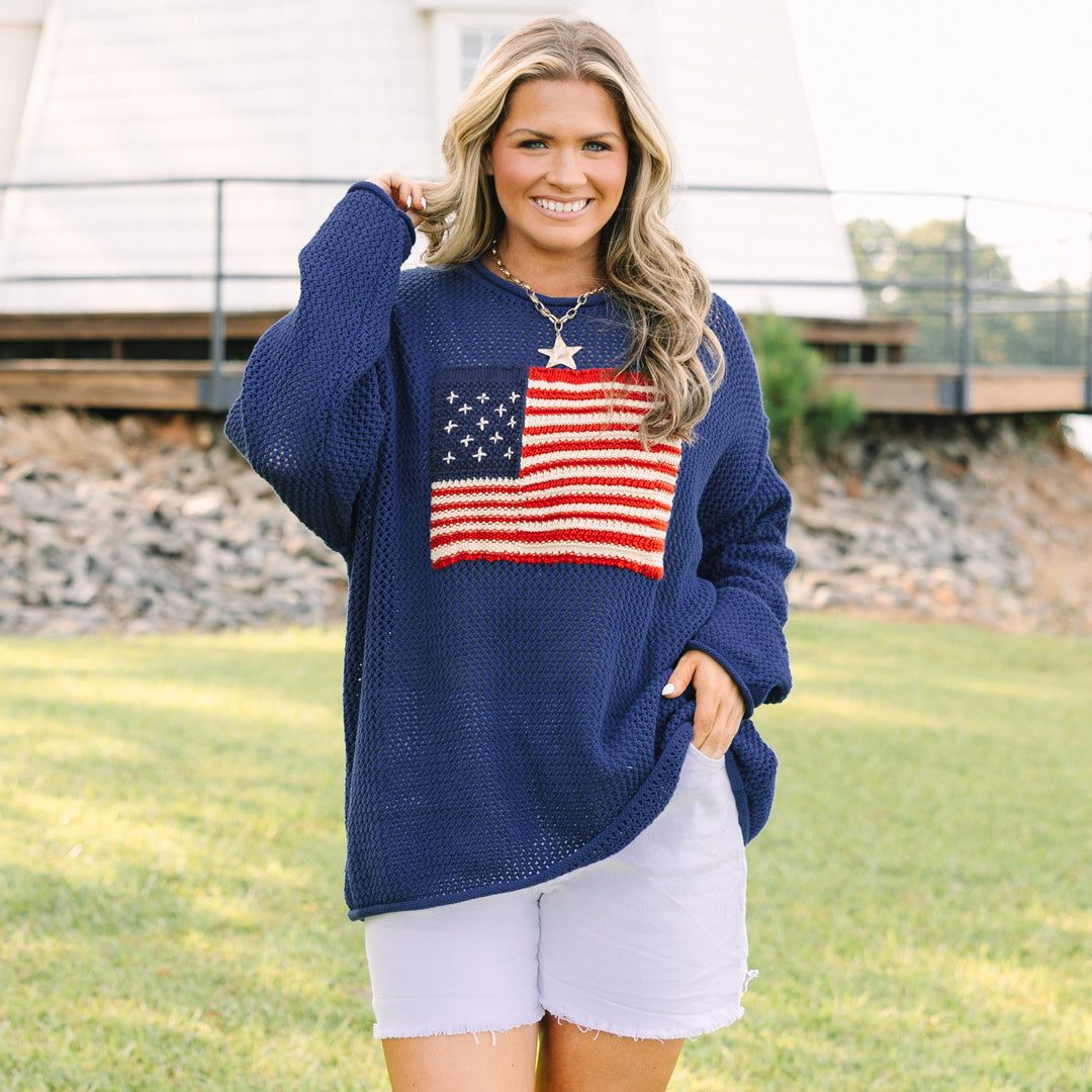 Stars and Stripes Sweater, Navy