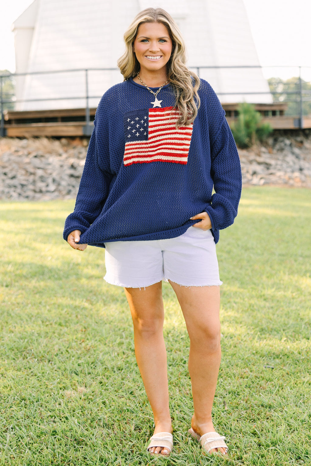 Stars and Stripes Sweater, Navy